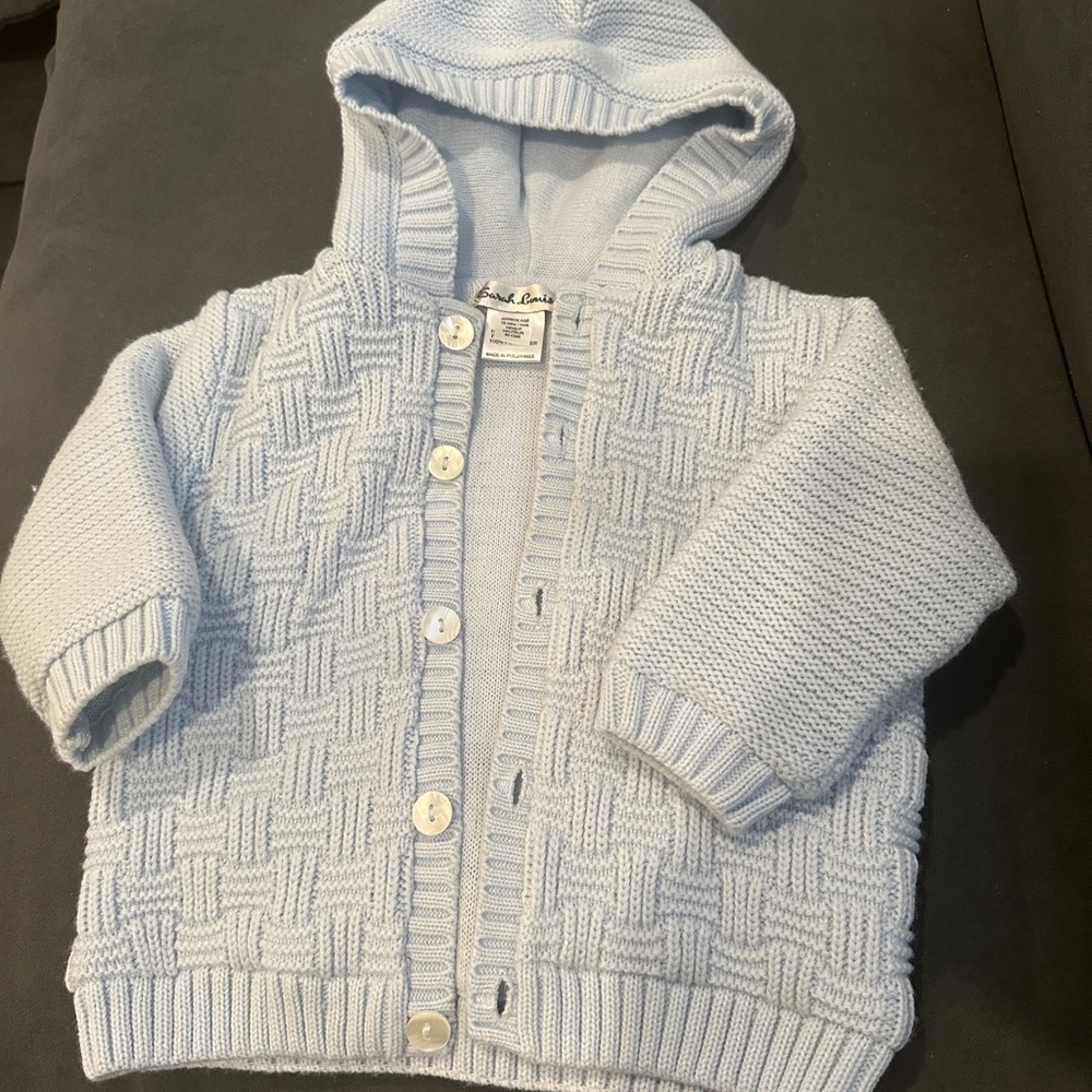 Cozy Blue Knit Kids Jacket